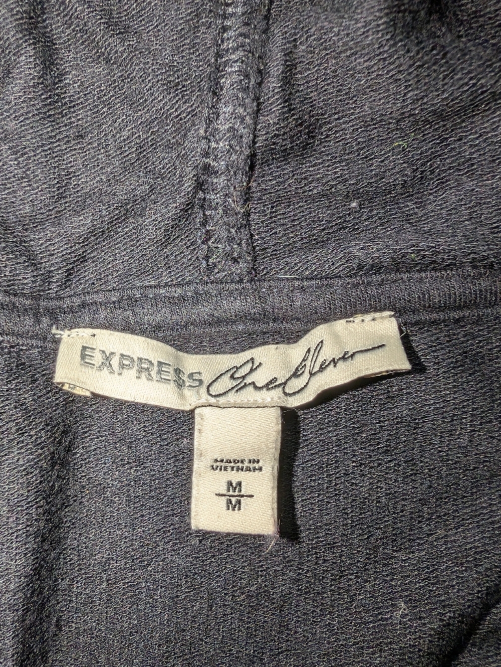Express Hooded Black Knit Pullover - Picture 2 of 5